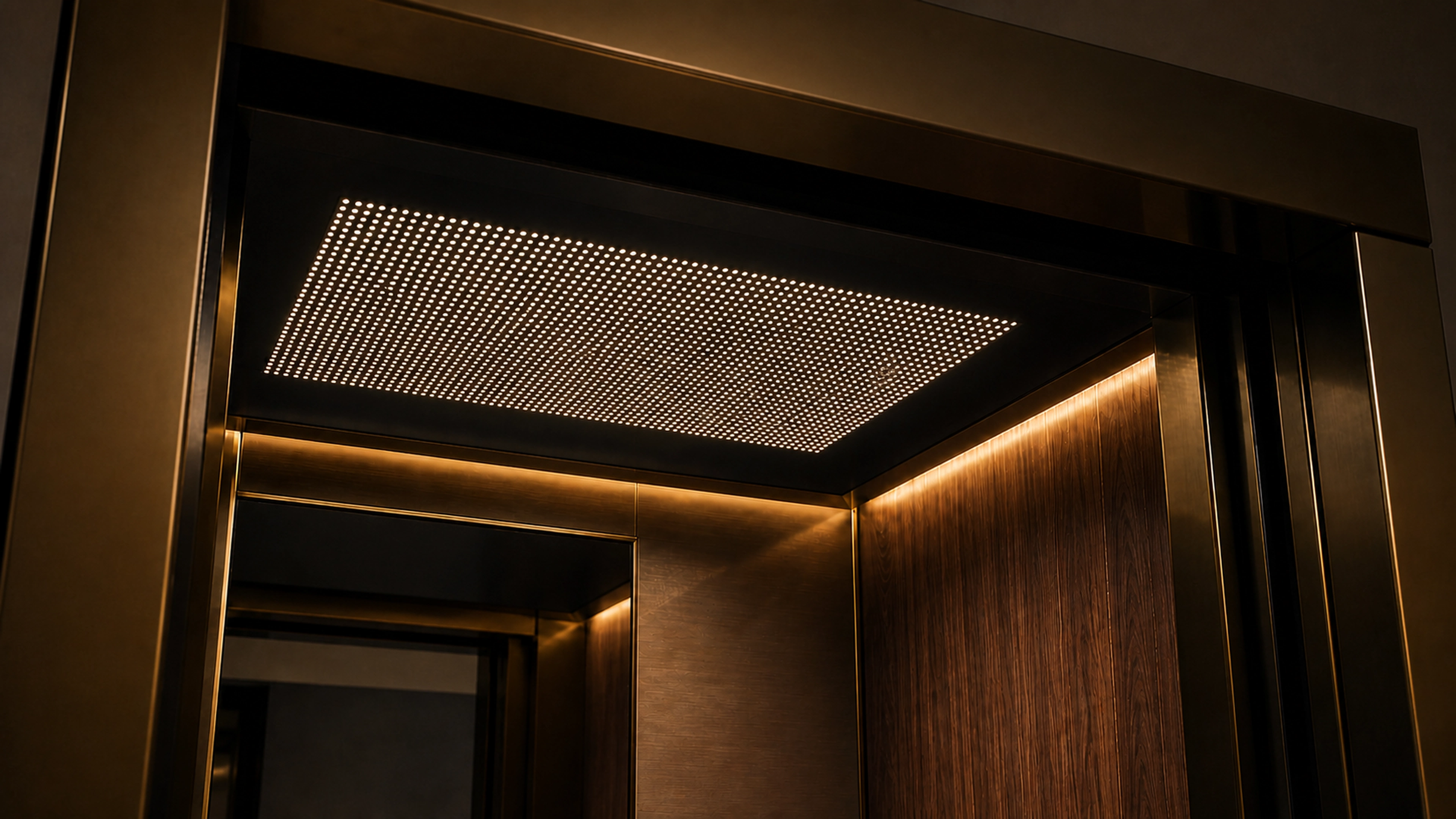 Mini LED Custom Pattern ceiling treatment inside an Alto cabin